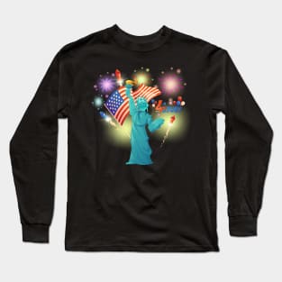 4th of July Statue of Liberty Long Sleeve T-Shirt